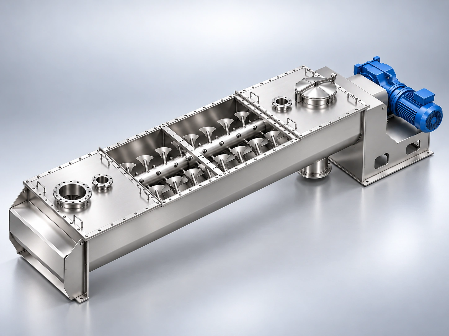 Mixing Screw Conveyor working principle
